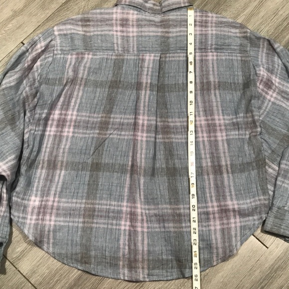 Free People Plaid L/S Batwing Button Up Shirt - Picture 8 of 9